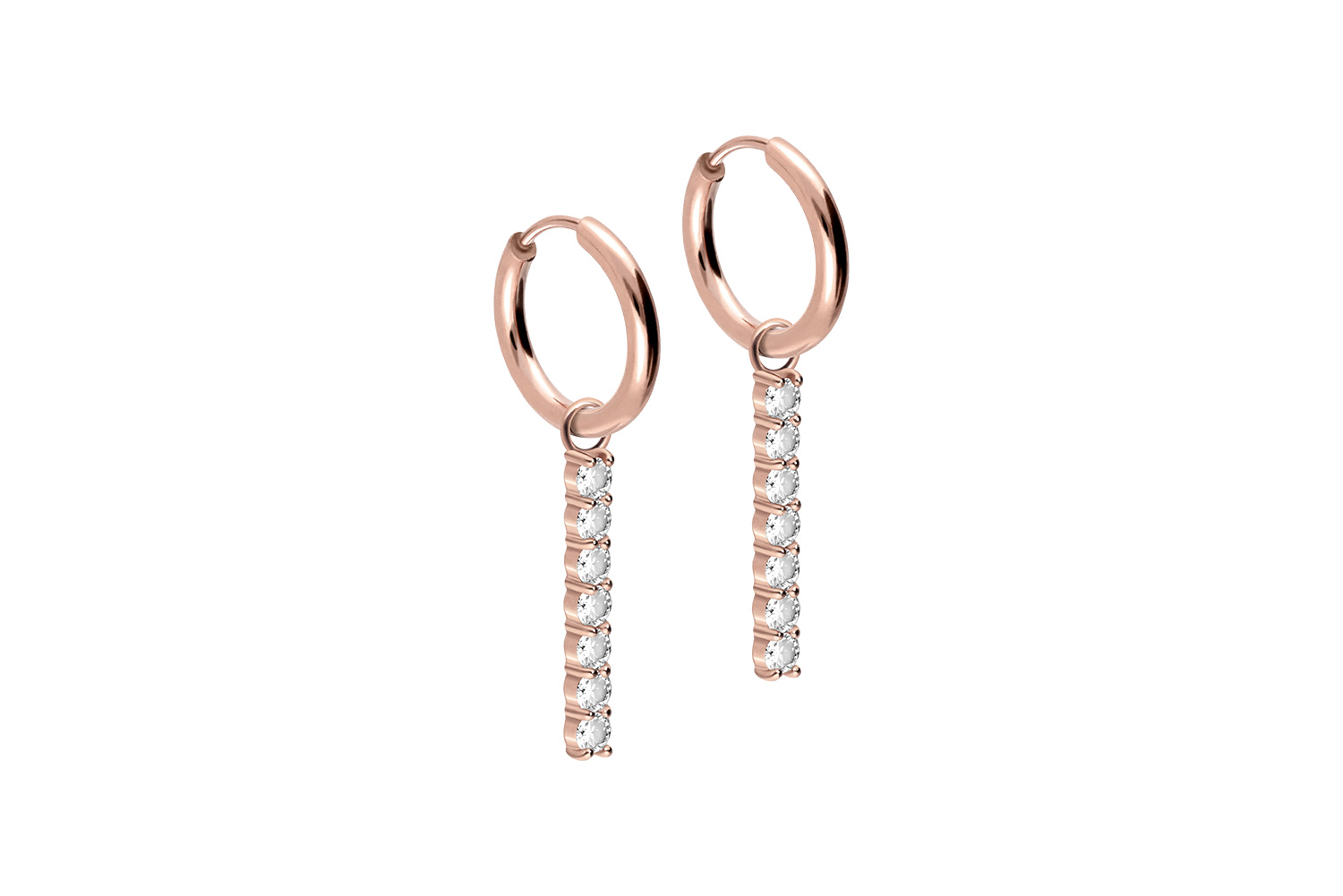 Chirurgenstahl Ohrclicker Creolen KRISTALLBALKEN von Piercingline